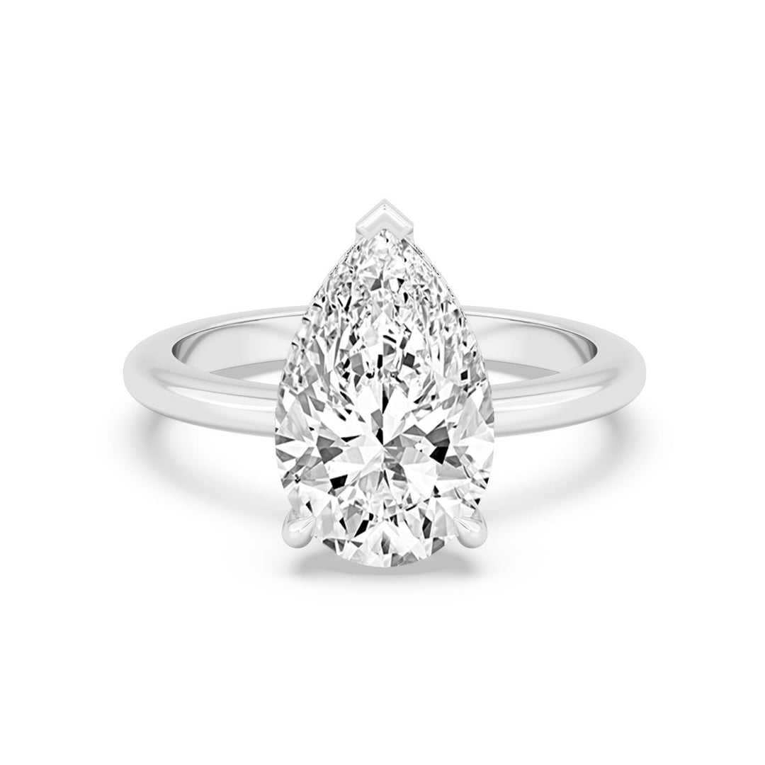 IGI Graded 3ct Pear Cut Lab-Grown Diamond Solitaire Engagement Ring in 14k Gold