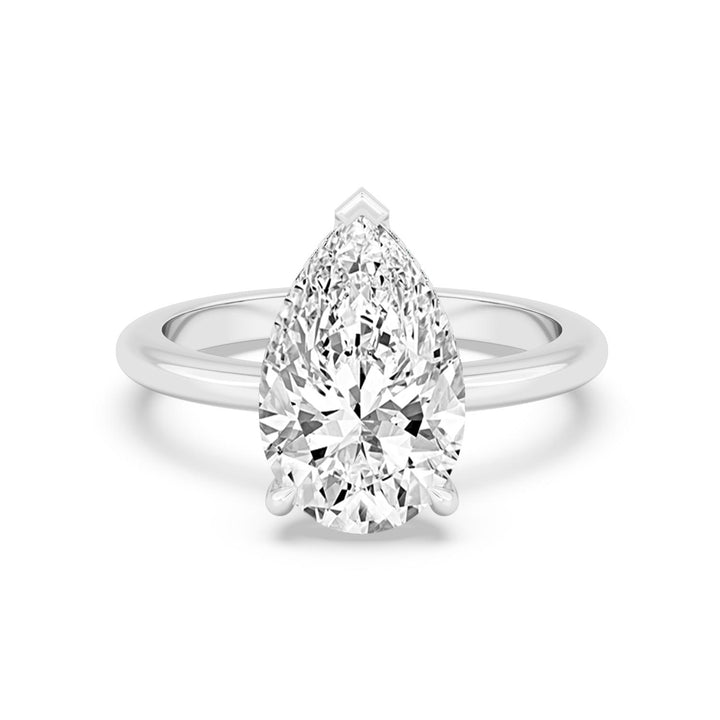 IGI Graded 3ct Pear Cut Lab-Grown Diamond Solitaire Engagement Ring in 14k Gold