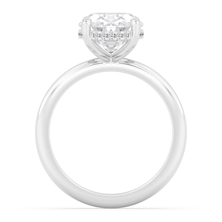 IGI Graded 3.02ct Cushion Cut with Hidden Halo Lab-Grown Diamond Engagement Ring in 14k White Gold