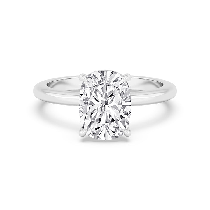 IGI Graded 3.02ct Cushion Cut with Hidden Halo Lab-Grown Diamond Engagement Ring in 14k White Gold