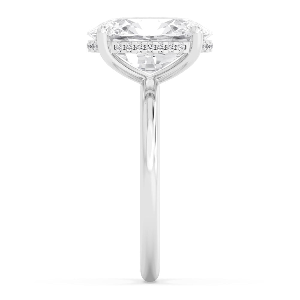 IGI Graded 3.02ct Cushion Cut with Hidden Halo Lab-Grown Diamond Engagement Ring in 14k White Gold