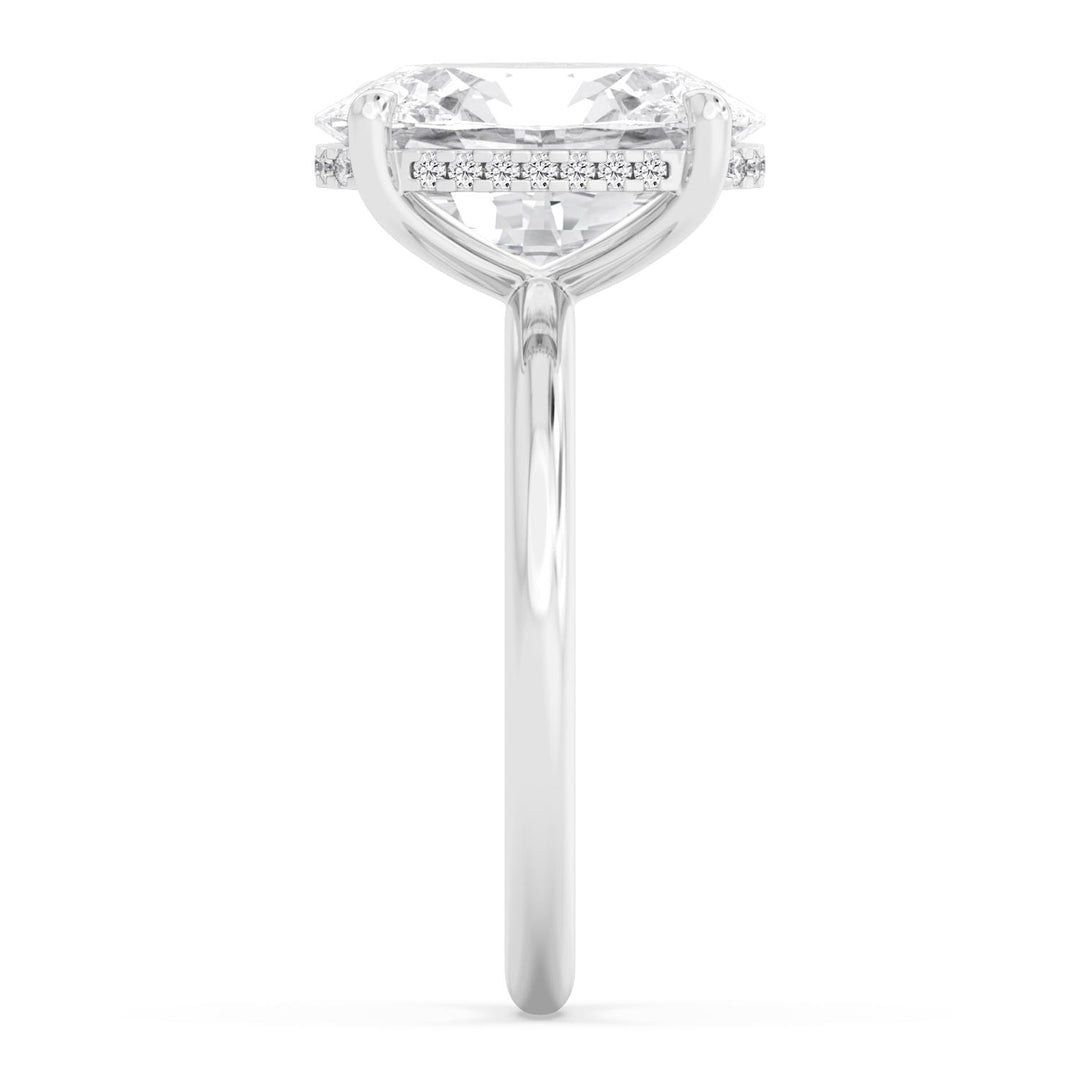 IGI Graded 3.02ct Cushion Cut with Hidden Halo Lab-Grown Diamond Engagement Ring in 14k White Gold
