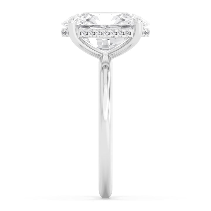 IGI Graded 3.02ct Cushion Cut with Hidden Halo Lab-Grown Diamond Engagement Ring in 14k White Gold