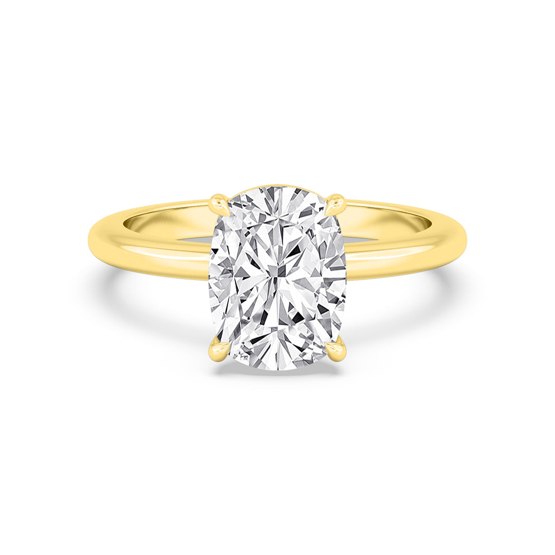 IGI Graded 3.02ct Cushion Cut with Hidden Halo Lab-Grown Diamond Engagement Ring in 14k Yellow Gold