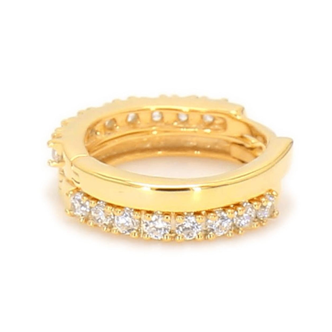 0.14ctw Lab-Grown Diamond Huggie Hoop Earrings in 14kt Yellow Gold