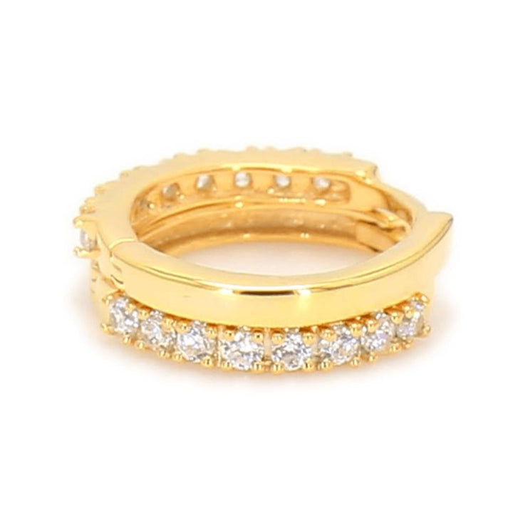 0.14ctw Lab-Grown Diamond Huggie Hoop Earrings in 14kt Yellow Gold