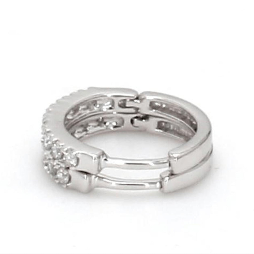 0.14ctw Lab-Grown Diamond Huggie Hoop Earrings in 14kt White Gold