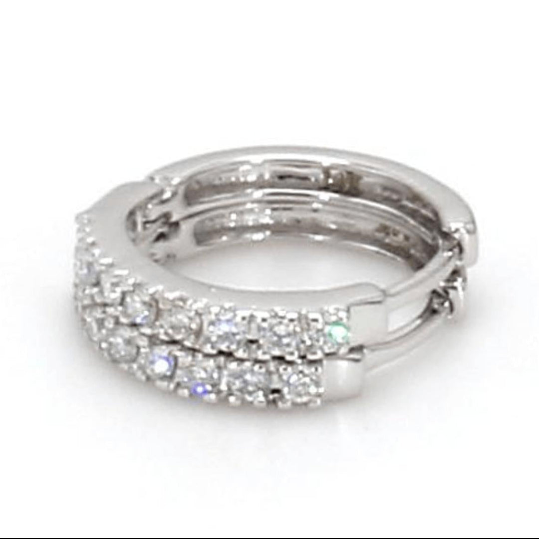 0.14ctw Lab-Grown Diamond Huggie Hoop Earrings in 14kt White Gold