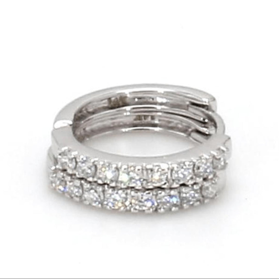 0.14ctw Lab-Grown Diamond Huggie Hoop Earrings in 14kt White Gold