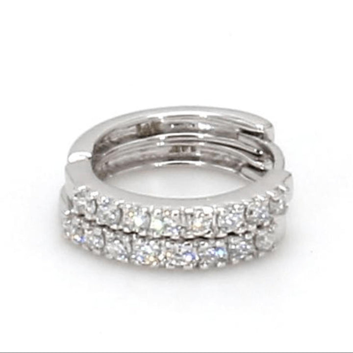 0.14ctw Lab-Grown Diamond Huggie Hoop Earrings in 14kt White Gold