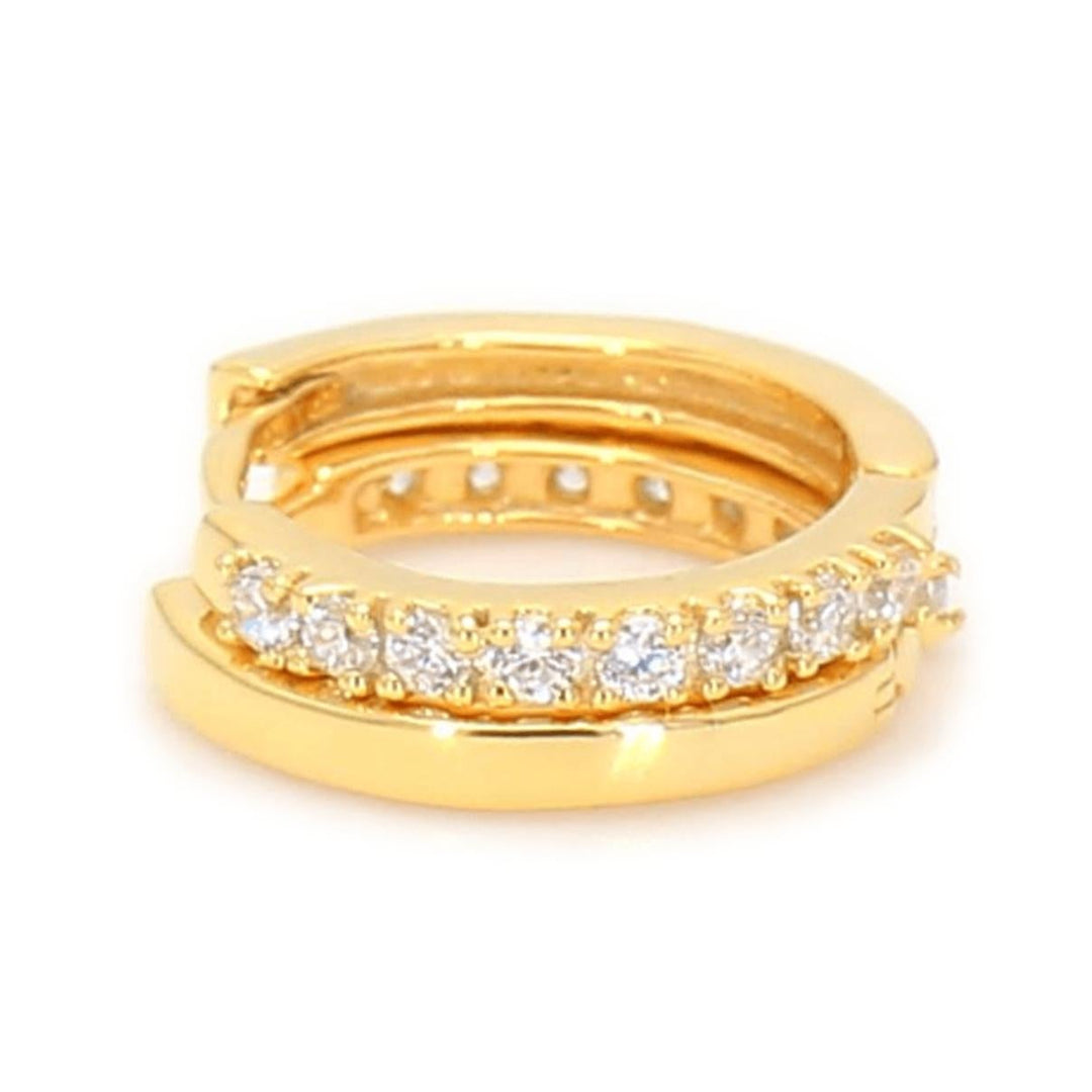 0.14ctw Lab-Grown Diamond Huggie Hoop Earrings in 14kt Yellow Gold