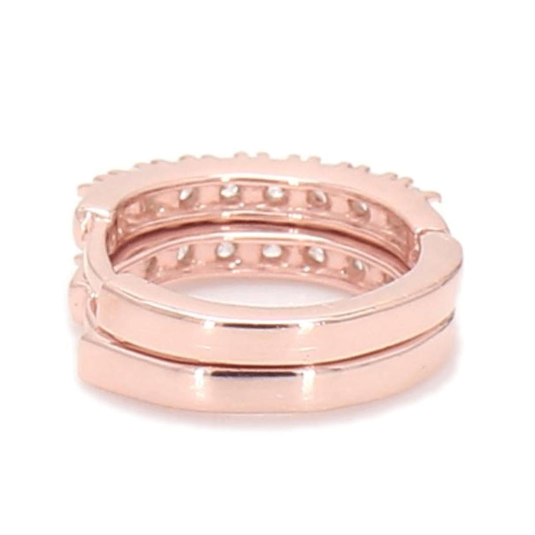 0.14ctw Lab-Grown Diamond Huggie Hoop Earrings in 14kt Rose Gold