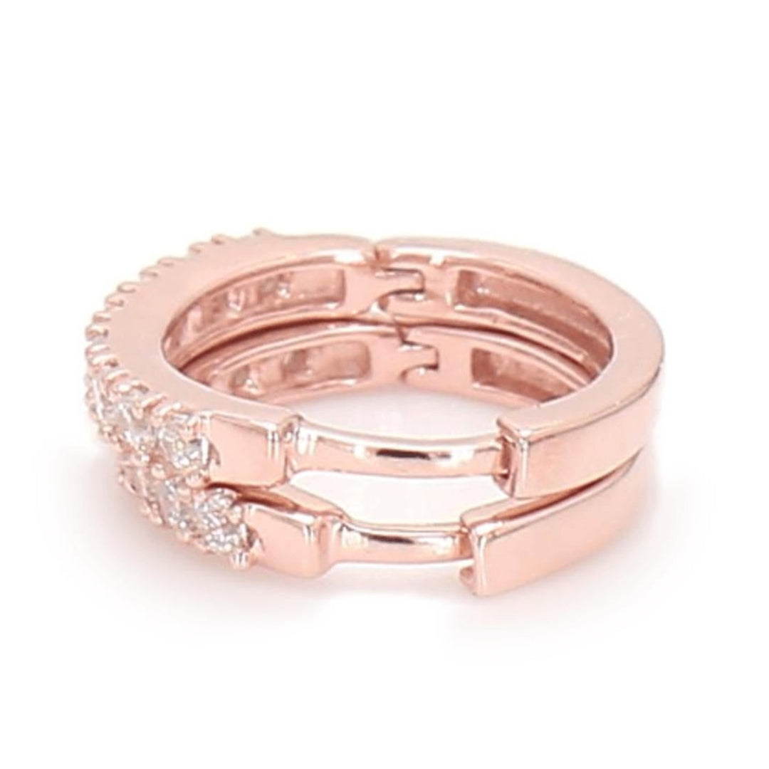 0.14ctw Lab-Grown Diamond Huggie Hoop Earrings in 14kt Rose Gold