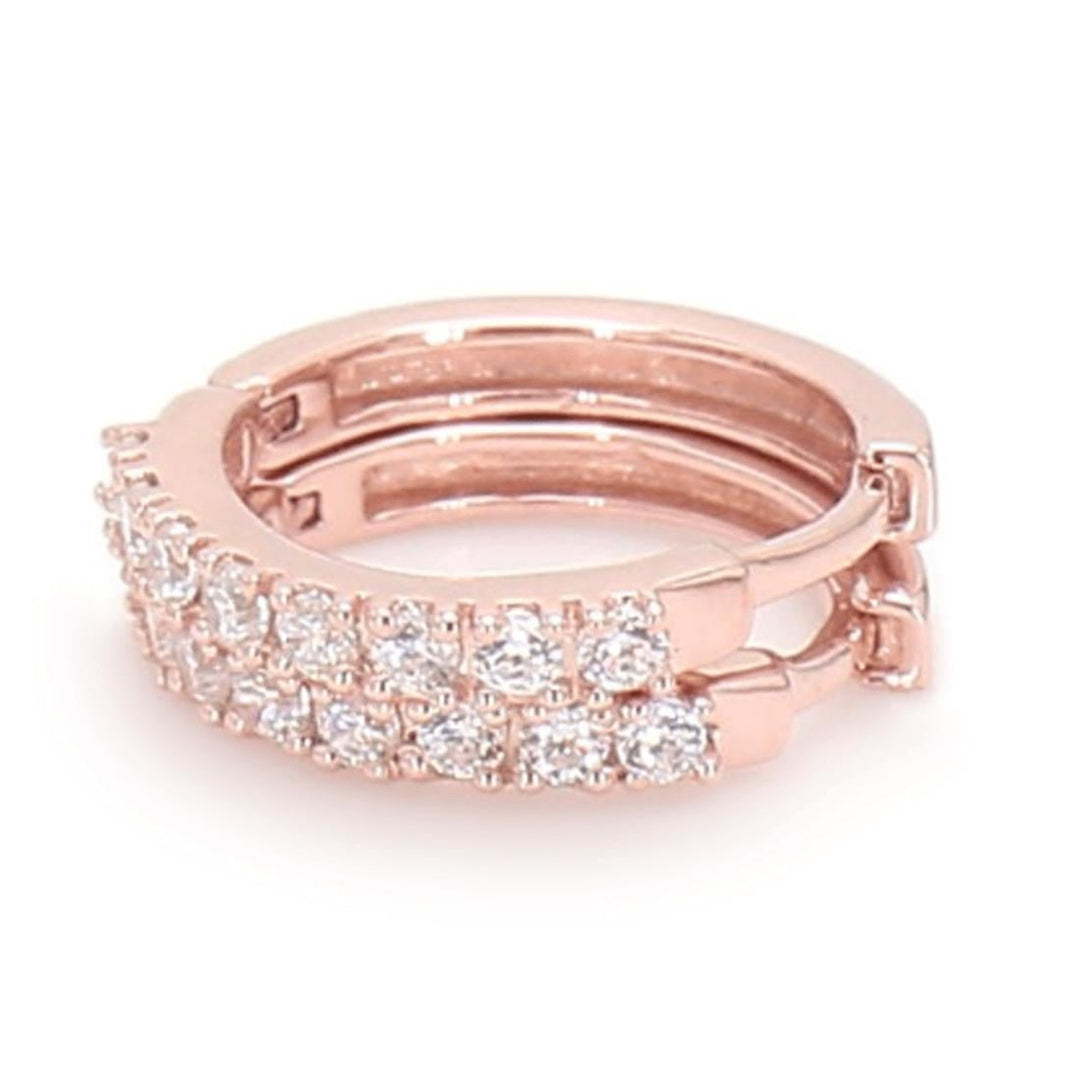 0.14ctw Lab-Grown Diamond Huggie Hoop Earrings in 14kt Rose Gold