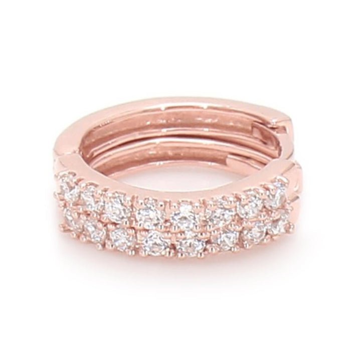 0.14ctw Lab-Grown Diamond Huggie Hoop Earrings in 14kt Rose Gold