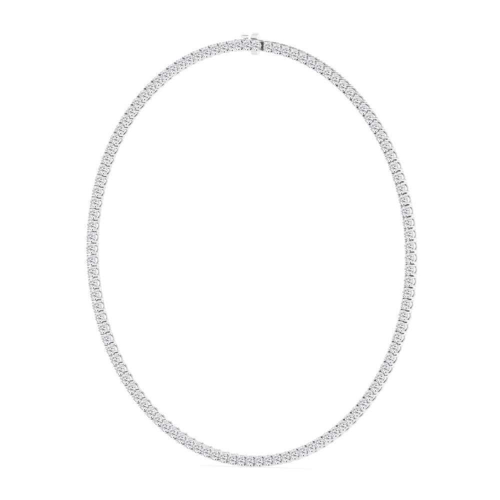 21.04ctw Round Brilliant Lab-Grown Diamond 16" Tennis Necklace in 14k White Gold