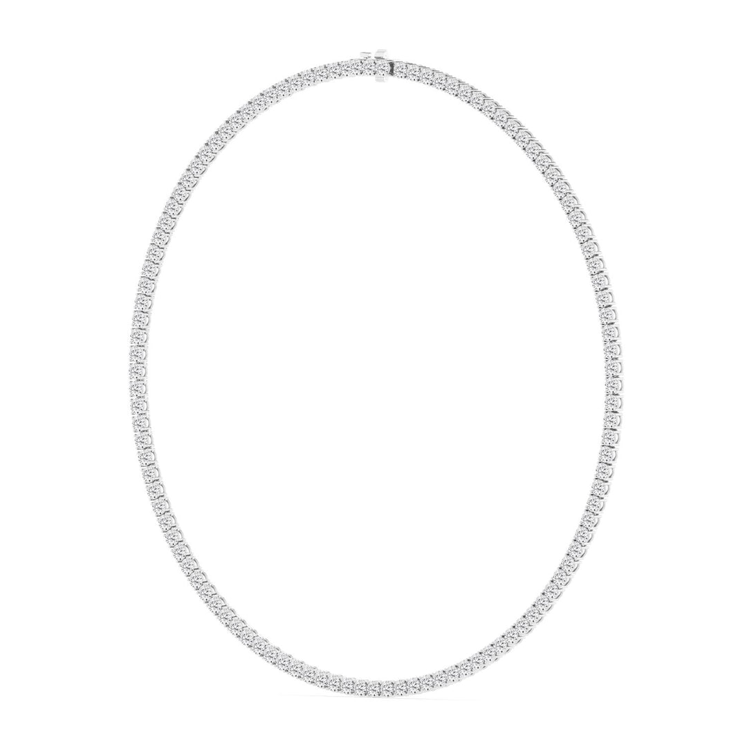 21.04ctw Round Brilliant Lab-Grown Diamond 16" Tennis Necklace in 14k White Gold