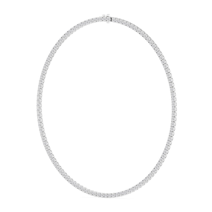 21.04ctw Round Brilliant Lab-Grown Diamond 16" Tennis Necklace in 14k White Gold
