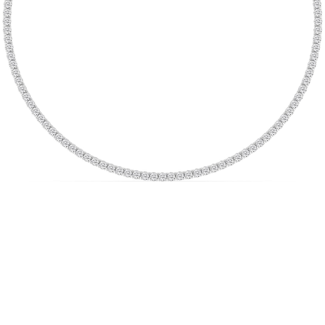 21.04ctw Round Brilliant Lab-Grown Diamond 16" Tennis Necklace in 14k White Gold