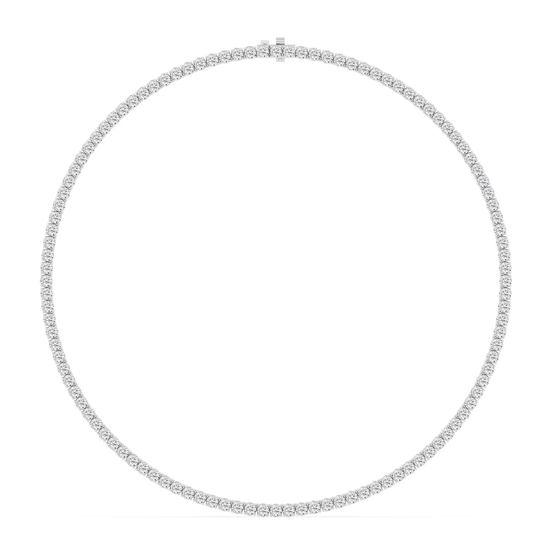 21.04ctw Round Brilliant Lab-Grown Diamond 16" Tennis Necklace in 14k White Gold