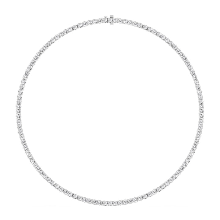 21.04ctw Round Brilliant Lab-Grown Diamond 16" Tennis Necklace in 14k White Gold