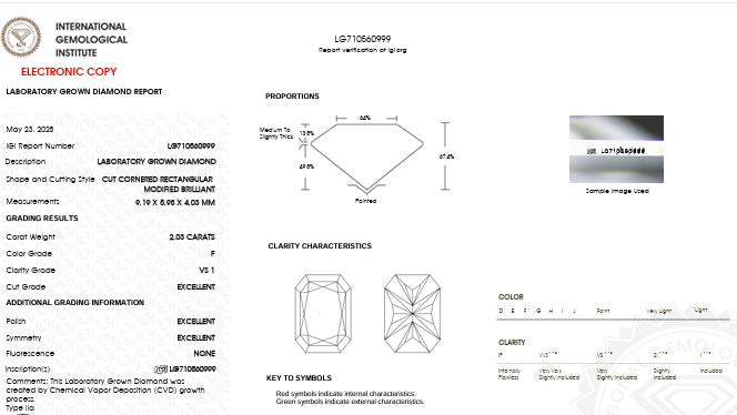 IGI Graded 2.03ct Radiant Cut Lab-Grown Diamond Bezel-Set Solitaire Engagement Ring in 14k Gold