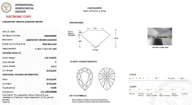 IGI Graded 2.02ct Pear Cut Lab-Grown Diamond Solitaire Engagement Ring in 14k Yellow Gold