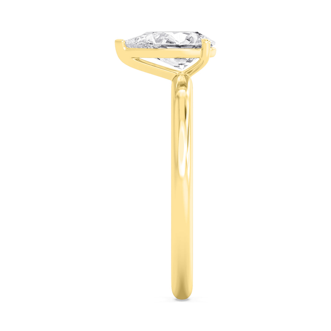 IGI Graded 2.02ct Pear Cut Lab-Grown Diamond Solitaire Engagement Ring in 14k Yellow Gold