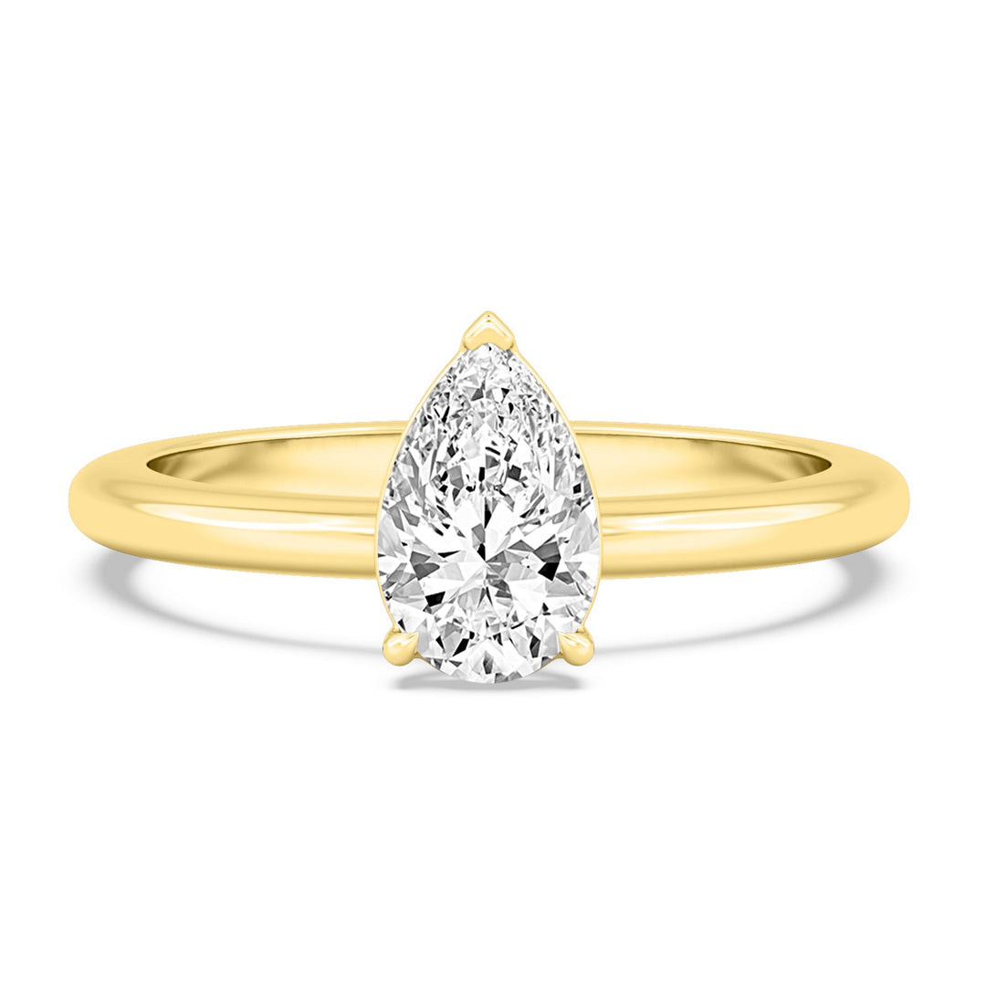 IGI Graded 2.02ct Pear Cut Lab-Grown Diamond Solitaire Engagement Ring in 14k Yellow Gold