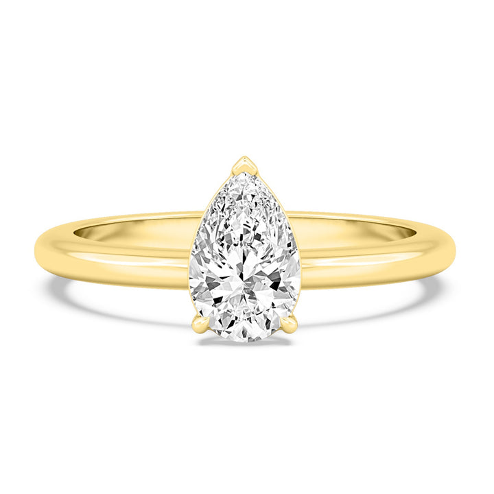 IGI Graded 2.02ct Pear Cut Lab-Grown Diamond Solitaire Engagement Ring in 14k Yellow Gold