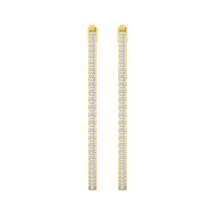 2ctw Round Brilliant Lab-Grown Diamond Inside-Out Hoop Earrings in 14kt Yellow Gold