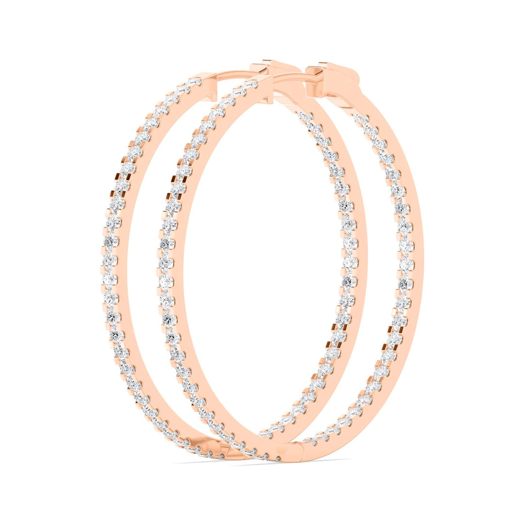2ctw Round Brilliant Lab-Grown Diamond Inside-Out Hoop Earrings in 14kt Rose Gold