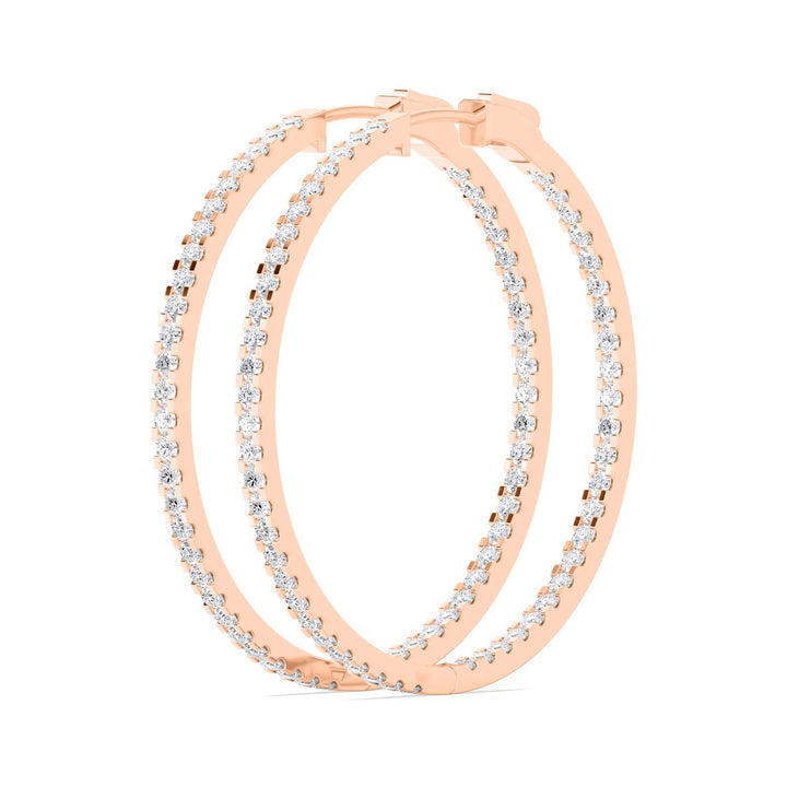 2ctw Round Brilliant Lab-Grown Diamond Inside-Out Hoop Earrings in 14kt Rose Gold