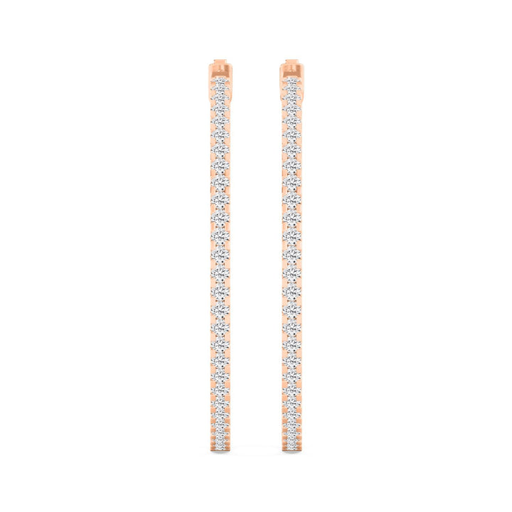 2ctw Round Brilliant Lab-Grown Diamond Inside-Out Hoop Earrings in 14kt Rose Gold
