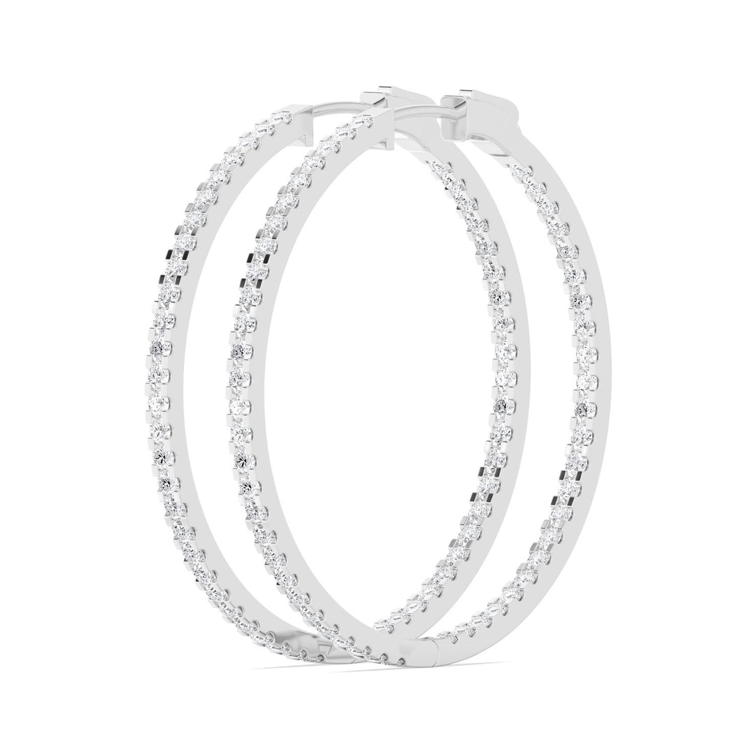 2ctw Round Brilliant Lab-Grown Diamond Inside-Out Hoop Earrings in 14kt White Gold