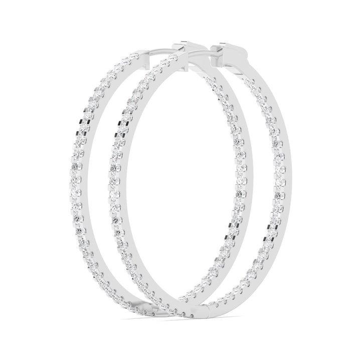 2ctw Round Brilliant Lab-Grown Diamond Inside-Out Hoop Earrings in 14kt White Gold