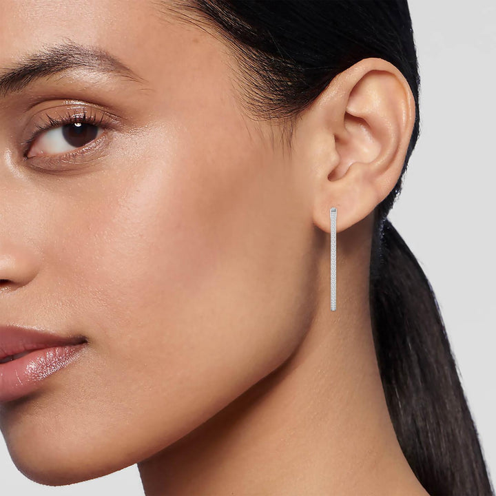 2ctw Round Brilliant Lab-Grown Diamond Inside-Out Hoop Earrings in 14kt White Gold