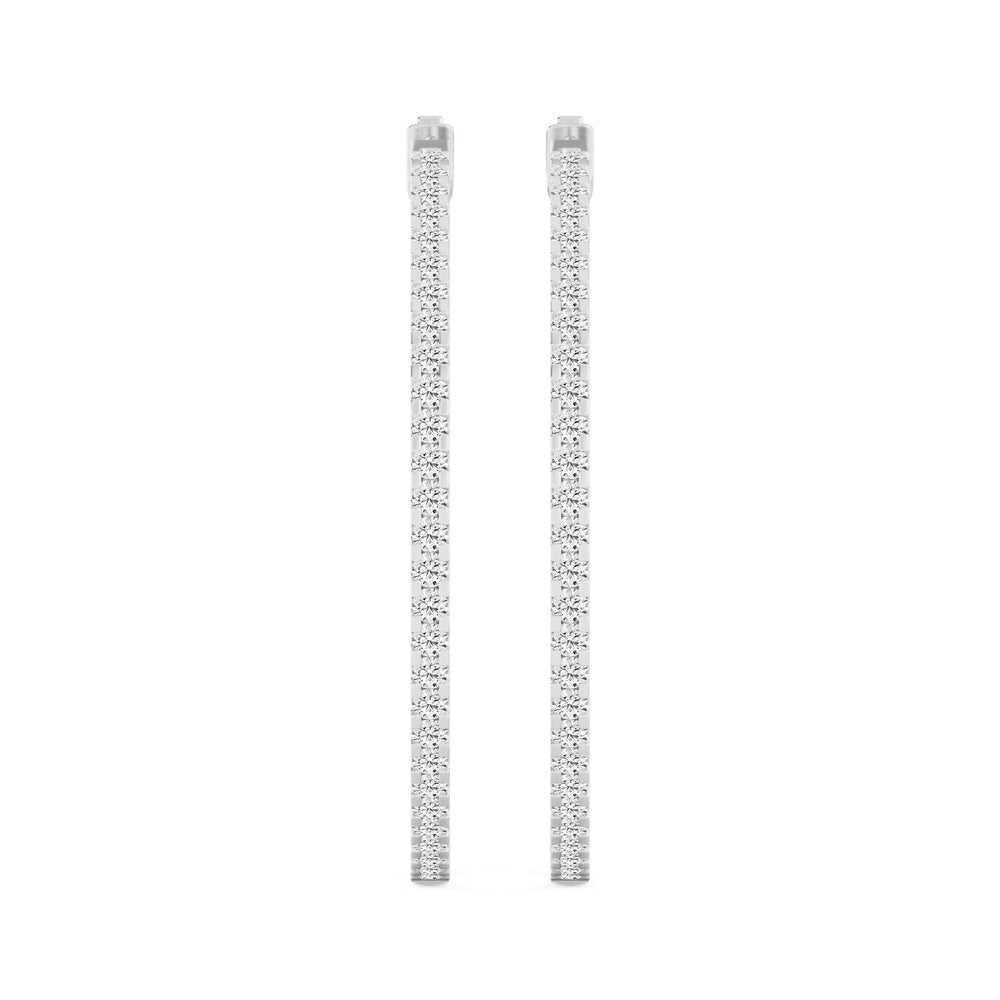 2ctw Round Brilliant Lab-Grown Diamond Inside-Out Hoop Earrings in 14kt White Gold