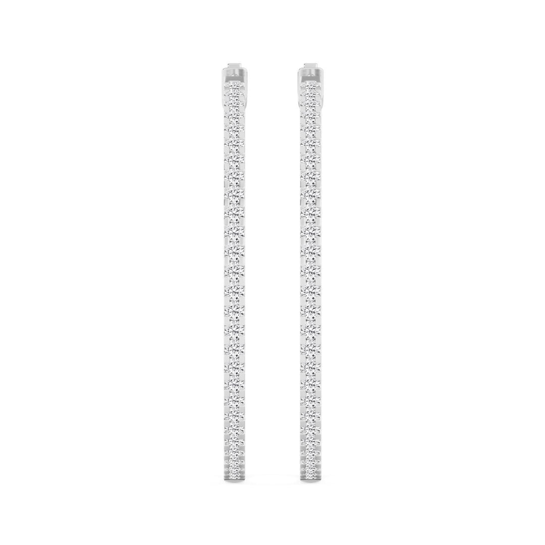 2ctw Round Brilliant Lab-Grown Diamond Inside-Out Hoop Earrings in 14kt White Gold