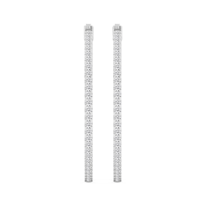 2ctw Round Brilliant Lab-Grown Diamond Inside-Out Hoop Earrings in 14kt White Gold
