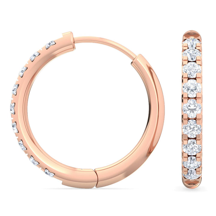 0.39ctw Round Brilliant Lab-Grown Diamond Huggie Hoop Earrings in 14kt Rose Gold