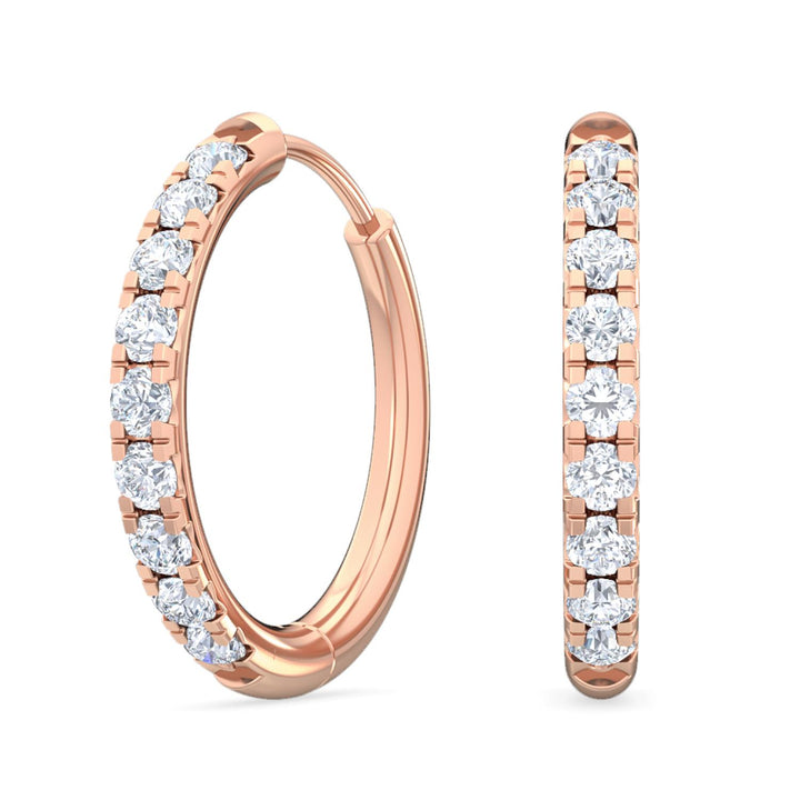 0.39ctw Round Brilliant Lab-Grown Diamond Huggie Hoop Earrings in 14kt Rose Gold