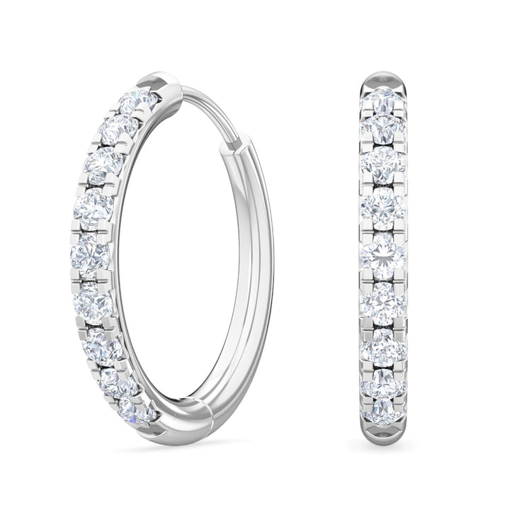 0.39ctw Round Brilliant Lab-Grown Diamond Huggie Hoop Earrings in 14kt White Gold