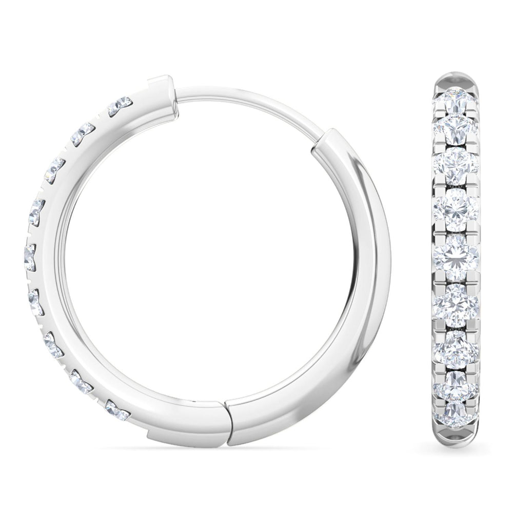 0.39ctw Round Brilliant Lab-Grown Diamond Huggie Hoop Earrings in 14kt White Gold