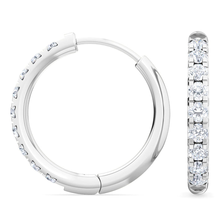 0.39ctw Round Brilliant Lab-Grown Diamond Huggie Hoop Earrings in 14kt White Gold