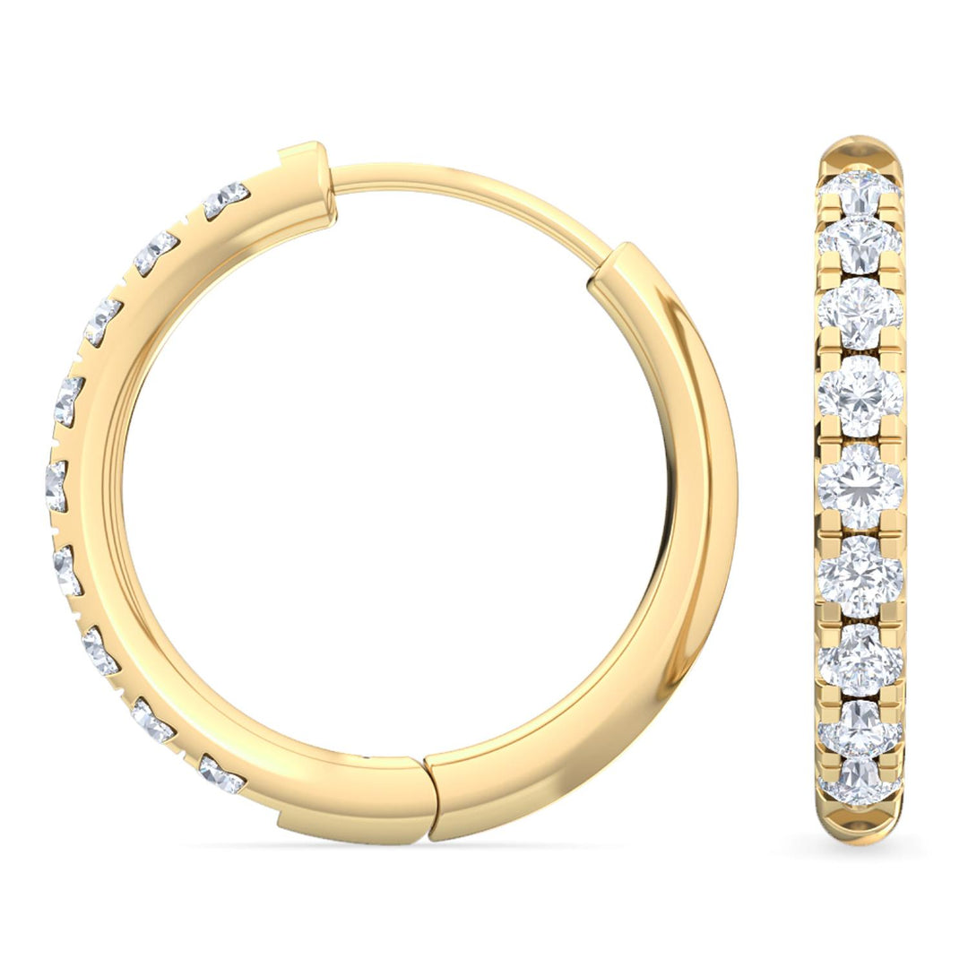 0.39ctw Round Brilliant Lab-Grown Diamond Huggie Hoop Earrings in 14kt Yellow Gold