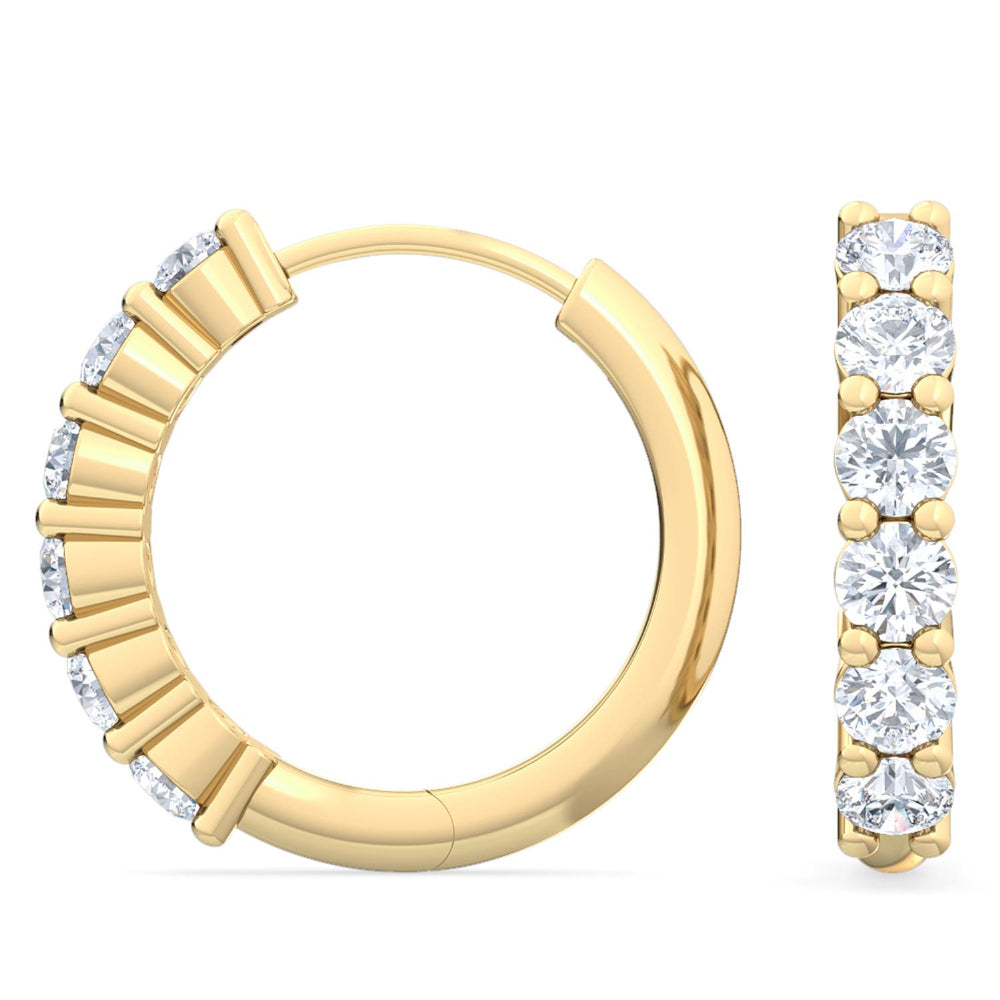 0.48ctw Round Brilliant Lab-Grown Diamond Huggie Hoop Earrings in 14kt Yellow Gold