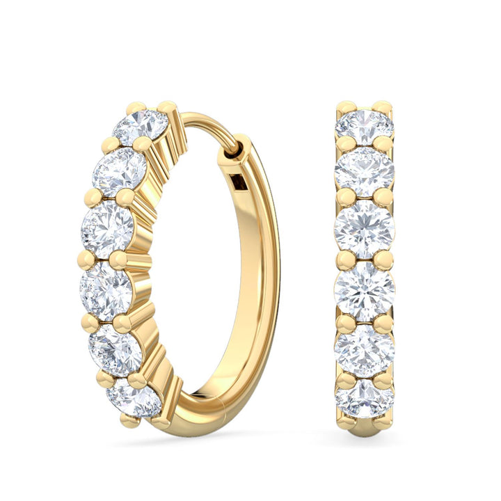 0.48ctw Round Brilliant Lab-Grown Diamond Huggie Hoop Earrings in 14kt Yellow Gold