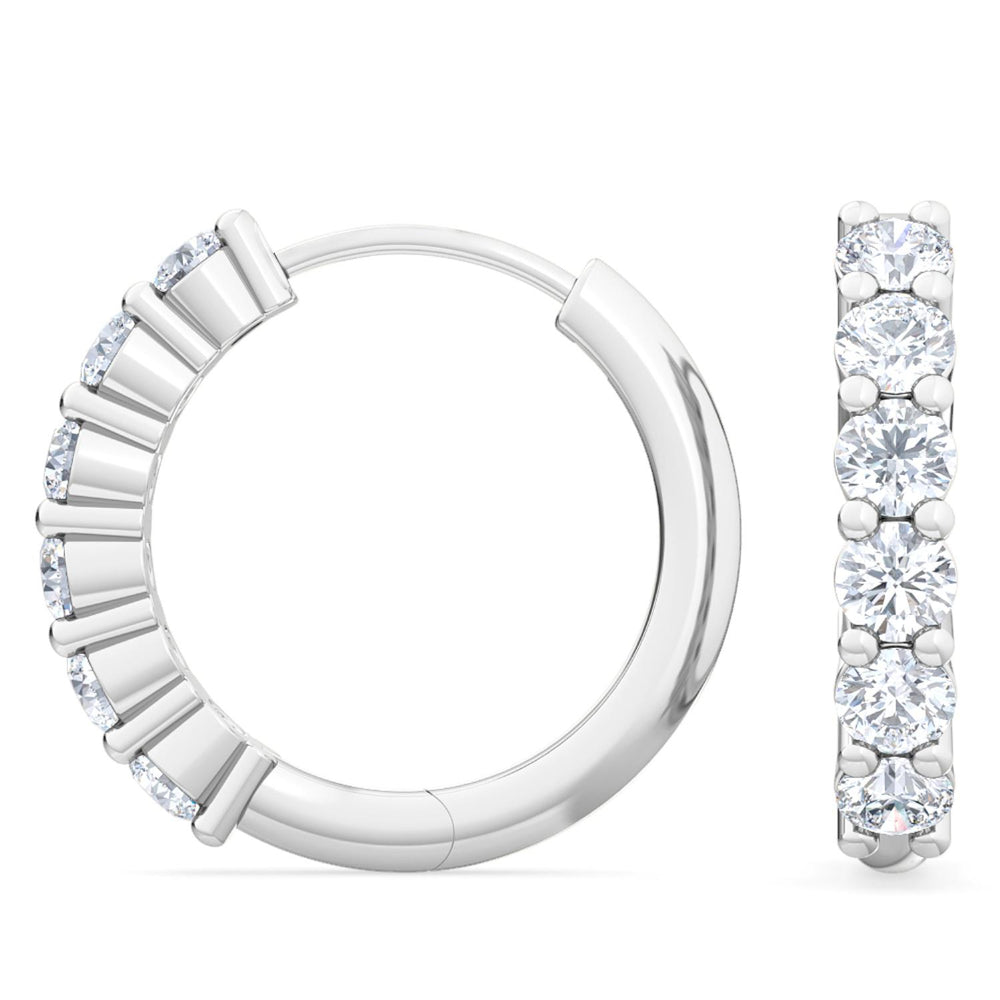 0.48ctw Round Brilliant Lab-Grown Diamond Huggie Hoop Earrings in 14kt White Gold