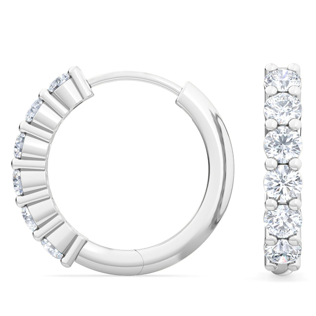 0.48ctw Round Brilliant Lab-Grown Diamond Huggie Hoop Earrings in 14kt White Gold